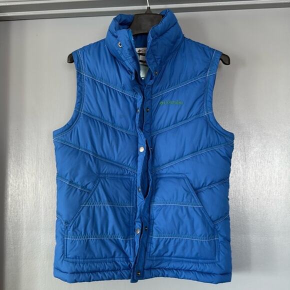 Columbia Women's Blue Quilted Sleeveless Puffer Vest Zip Front sz S Pockets - Picture 1 of 6